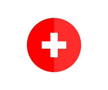 İsviçre bayrağı ikonu. İsviçre vektör tasarımı ve illüstrasyonunun ulusal bayrağı.