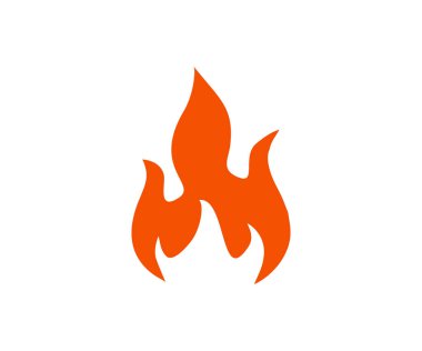 Alev ikonu ateşle. Ateş işareti. Simge silueti vektör tasarımı ve illüstrasyonunu ateşle.