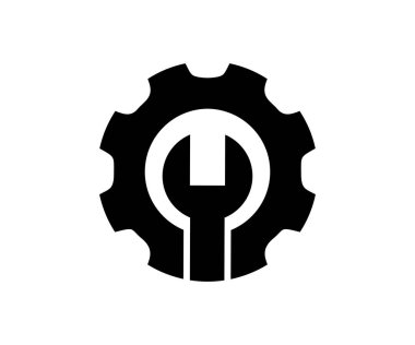 İngiliz anahtarı ikonlu ayarlar. Sistem yapılandırması ve teknik destek aracı vektör tasarımı ve illüstrasyonu.