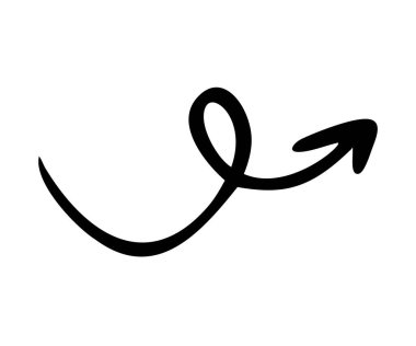 Ok izi simgesi. Ok boyası. El çizimi ok işareti vektör tasarımı ve illüstrasyonu. 