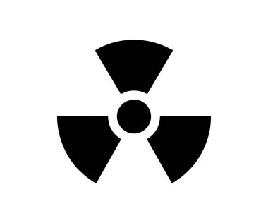 Radyoaktif madde uyarı simgesi. Radyasyon tehlike vektör tasarımı ve illüstrasyonu. 