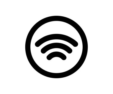 Kablosuz ve kablosuz ağ ikonu. İnternet simgesi işaret vektör tasarımı ve illüstrasyonu.