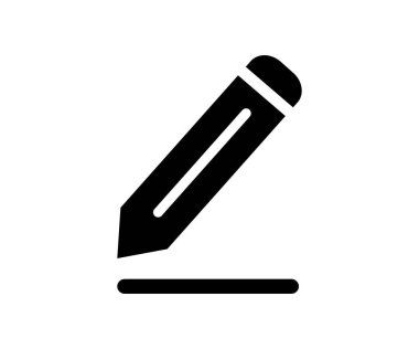 Simgeyi düzenle. Kalem simgesi, kaydolun. Kabartma biçim vektör tasarımı ve illüstrasyonunda kalem simgesi.