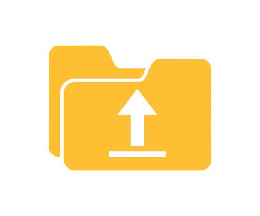 Dizin dosya indirme simgesini yükle. Dizin yükleme vektör tasarımı ve illüstrasyonu.