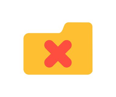 Reddedilmiş dizin simgesi. Çapraz işaretli vektör tasarımı ve illüstrasyonu olan dizin.