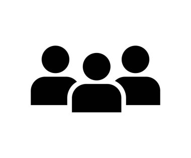 İnsan grubu simgesi. Grup simgesi takım çalışanı kullanıcısı. Çalışan insanlar grup simgesi ekip personeli. Bir grup insan veya kullanıcı vektör tasarımı ve illüstrasyonu.