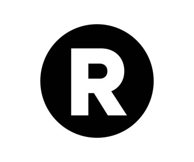 Tescilli marka işareti. Ticari marka telif hakkı sembolü vektör tasarımı ve illüstrasyonu.