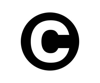 C Sembol simgesi simgesi. Telif hakkı simgesi simgesi simgesi. Akıllı gemi ve marka sağ ve lisans vektör tasarımı ve illüstrasyonu.