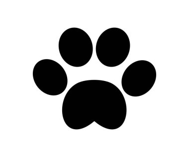 Pençe simgesi. Köpek, kedi pençesi ikonu. Hayvanat bahçesi, veteriner logosu vektör tasarımı ve illüstrasyonu.