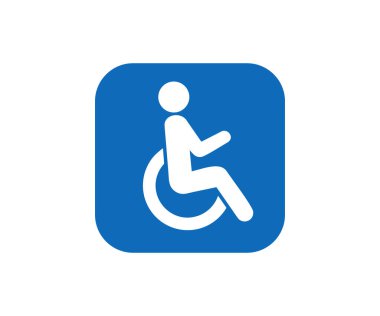 Engelli simgesi simgesi pasifleştirildi. Erişilebilir engelli alanı ve yasal izin vektör tasarımı ve illüstrasyonunu gösteren engelli park simgesi.