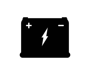 Araba aküsü sembolü simgesi. Otomatik pil simgesi. Araba biriktirici simge vektör tasarımı ve illüstrasyonu.