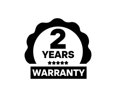 2 yıl garanti rozet etiketi. 2 yıl garanti etiketi, pul tasarımı vektör tasarımı ve illüstrasyon. 