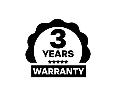 3 yıl garanti rozet etiketi. 3 yıl garanti etiketi, pul tasarımı vektör tasarımı ve illüstrasyon. 