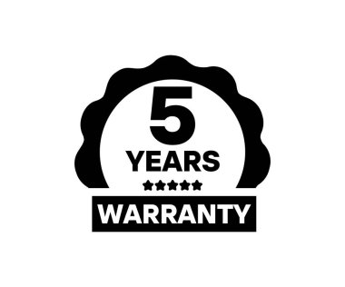 5 yıl garanti rozet etiketi. 5 yıl garanti etiketi, pul tasarımı vektör tasarımı ve illüstrasyon. 