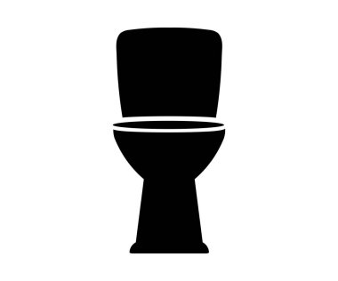 Tuvalet ikonu. Klozet. Banyo, klozet oturağı düz ikon vektör tasarımı ve illüstrasyon.