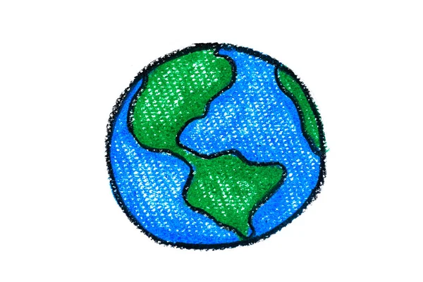 Sauver Terre Concept Économiser Énergie Recycler Pour Sauver Monde Dessin — Photo