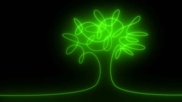 tree nature neon green light. ecology and environment saving concept.