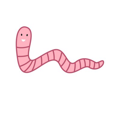 toprak solucanı sevimli karakter çizgi film vektör çizimi