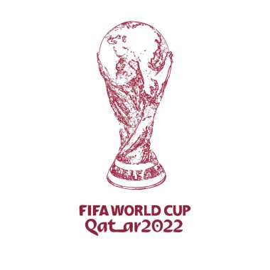 Penang, Malezya - 10 Kasım 2022. FIFA Dünya Kupası Katarı 2022 logo vektör illüstrasyonu. FIFA Dünya Kupası Katarı 2022 