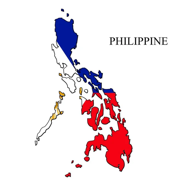 Ilustrasi Vektor Peta Filipina Ekonomi Global Negara Terkenal Asia Tenggara - Stok Vektor
