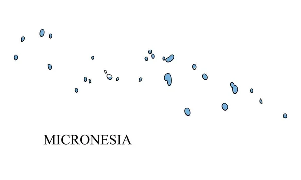 Illustration Vectorielle Carte Micronésie Économie Mondiale Pays Célèbre Océanie Île — Image vectorielle