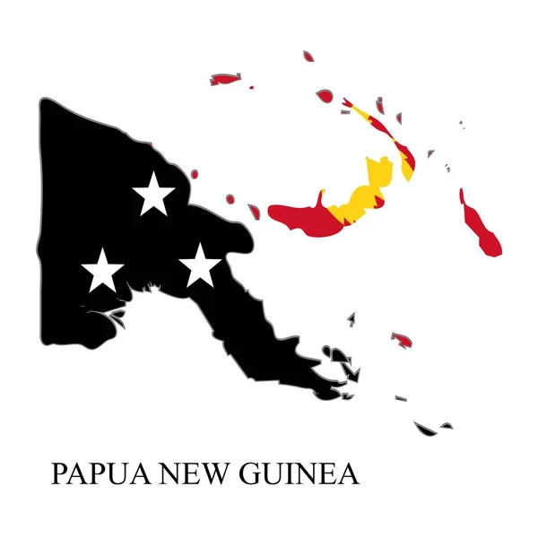 Illustration Vectorielle Carte Papouasie Nouvelle Guinée Économie Mondiale Pays Célèbre — Image vectorielle