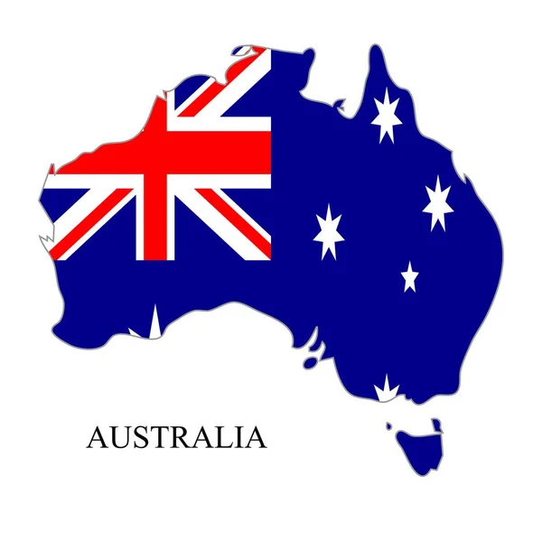 Australia Map Vector Illustration Global Economy Famous Country Oceania Region — Stock Vector