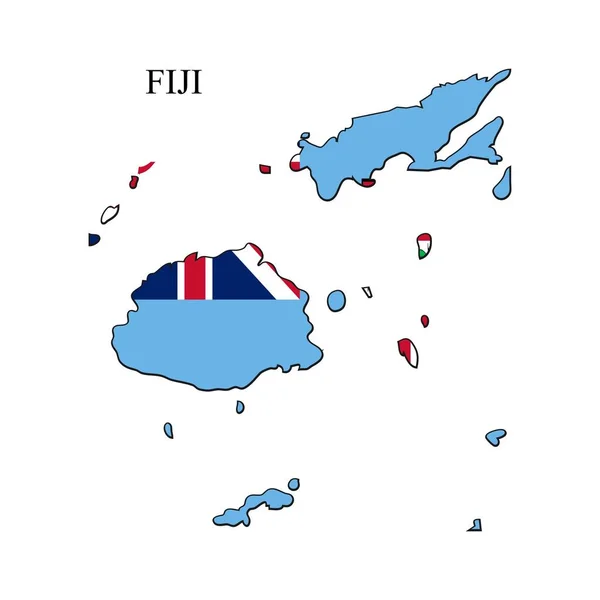 Illustration Vectorielle Carte Fidji Économie Mondiale Pays Célèbre Océanie Polynésie — Image vectorielle