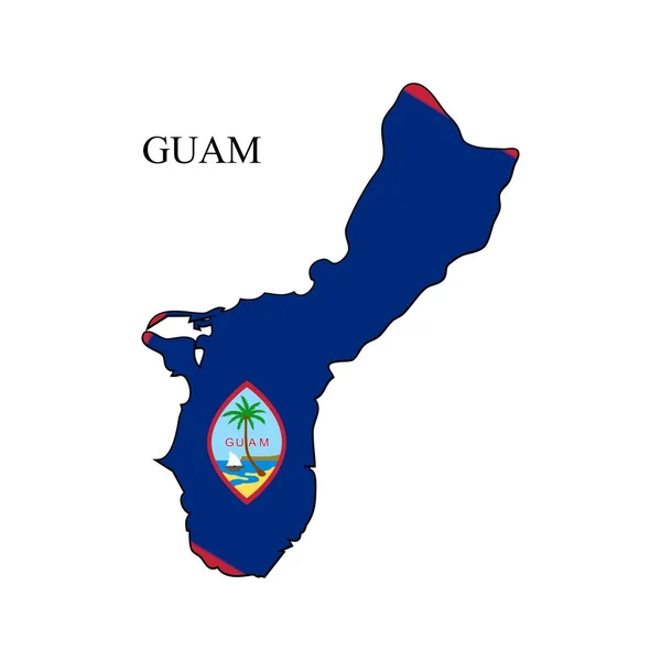 Guam Mapa Vector Ilustración Economía Global País Famoso Oceanía Isla — Vector de stock