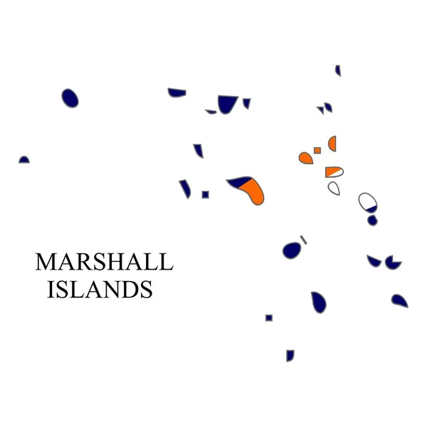 Illustration Vectorielle Carte Des Îles Marshall Économie Mondiale Pays Célèbre — Image vectorielle