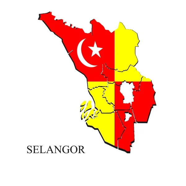 Selangor Térkép Vektor Illusztráció Malajziai Város Malajzia Állam — Stock Vector