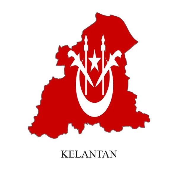 Kelantan Mapa Ilustração Vetorial Cidade Malásia Estado Malásia —  Vetores de Stock