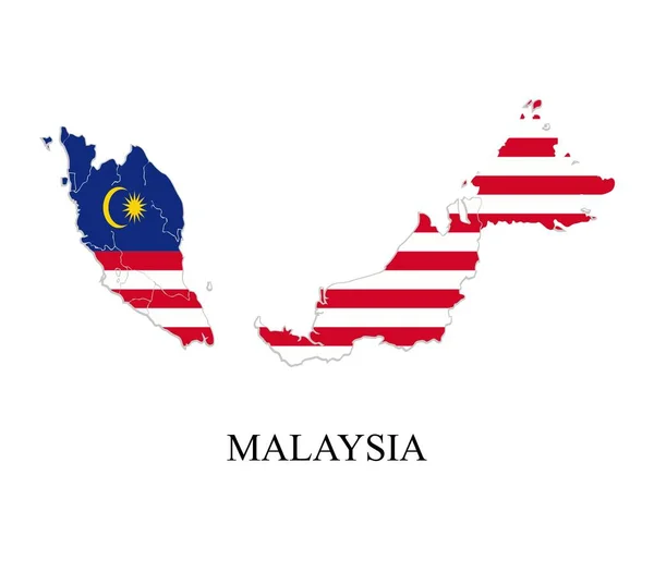 Malásia Mapa Ilustração Vetorial Cidade Malásia Tigre Ásia —  Vetores de Stock