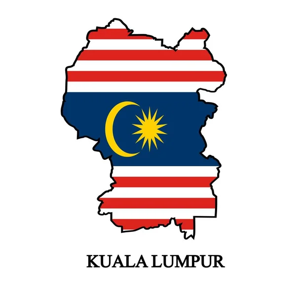 Kuala Lumpur Mappa Vettoriale Illustrazione Città Malese Stato Malesia — Vettoriale Stock