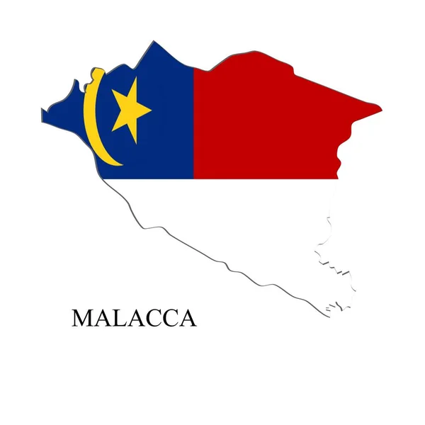 Malaca Mapa Ilustração Vetorial Cidade Malásia Estado Malásia —  Vetores de Stock