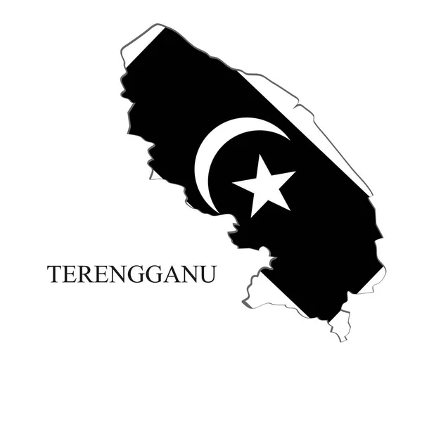 Ilustração Vetorial Mapa Terengganu Cidade Malásia Estado Malásia —  Vetores de Stock