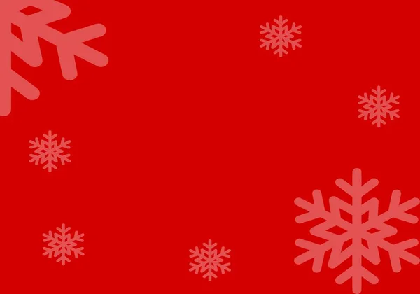 Rote Weihnachten Mit Schnee Hintergrund Frohe Feiertage Neues Jahr — Stockvektor