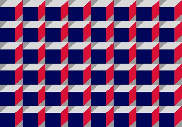 Röd Och Blå Fyrkantig Kub Geometrisk Bakgrund Vektor Illustration Abstrakt — Stock vektor