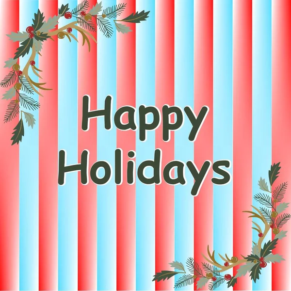 Happy Holidays Illustration Vectorielle Logo Joyeuses Fêtes Signez Flyer Affiche — Image vectorielle