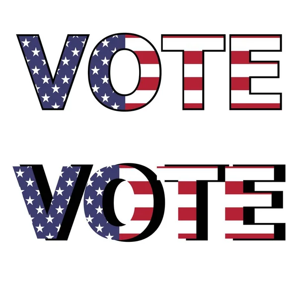 使用美国国旗背景的投票矢量说明 美国大选 中期选举 全国活动 说明1 — 图库矢量图片