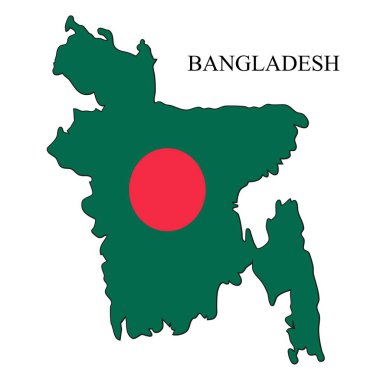 Bangladeş harita vektör çizimi. Küresel ekonomi Ünlü bir ülke. Güney Asya