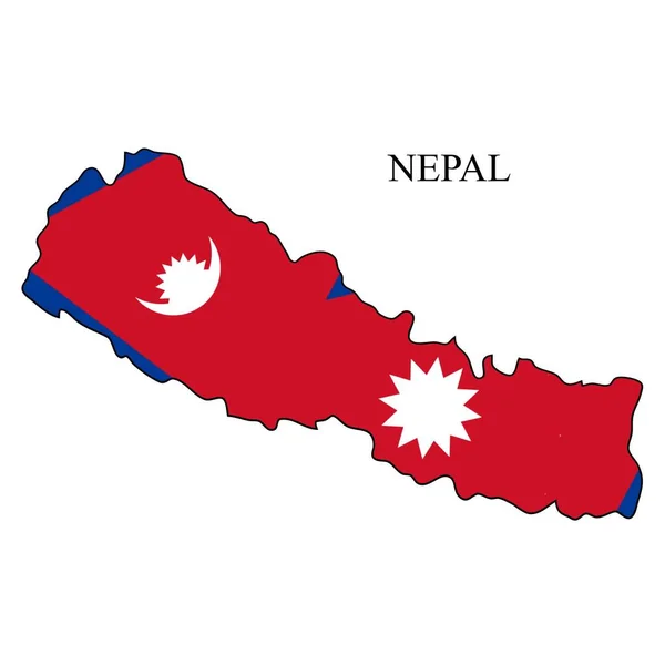 Ilustracja Wektora Mapy Nepalu Globalna Gospodarka Słynny Kraj Azja Południowa — Wektor stockowy