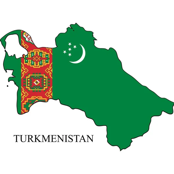 Turkmenistan Kaart Vector Illustratie Mondiale Economie Beroemd Land Centraal Azië — Stockvector