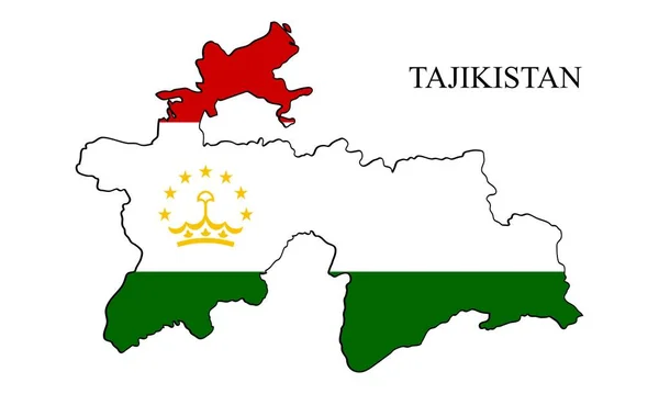 Tacikistan Harita Vektör Çizimi Küresel Ekonomi Ünlü Bir Ülke Orta — Stok Vektör