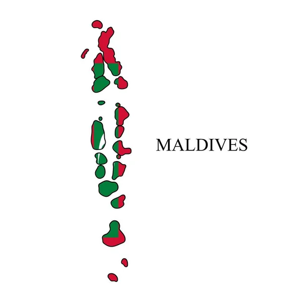 Illustration Des Kartenvektors Der Malediven Weltwirtschaft Bekanntes Land Südasien — Stockvektor
