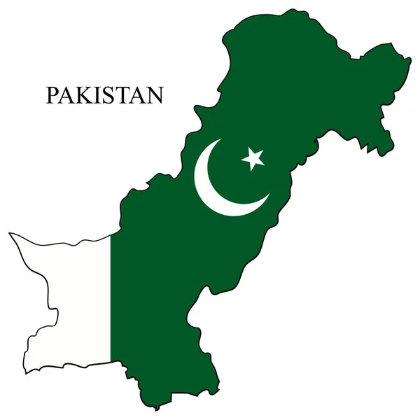 Pakistansk Karta Vektor Illustration Den Globala Ekonomin Berömt Land Sydasien — Stock vektor
