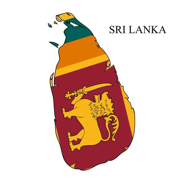 Sri Lanka Kartenvektorillustration Weltwirtschaft Bekanntes Land Südasien — Stockvektor
