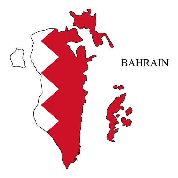 Bahrain Karta Vektor Illustration Den Globala Ekonomin Berömt Land Mellanöstern — Stock vektor