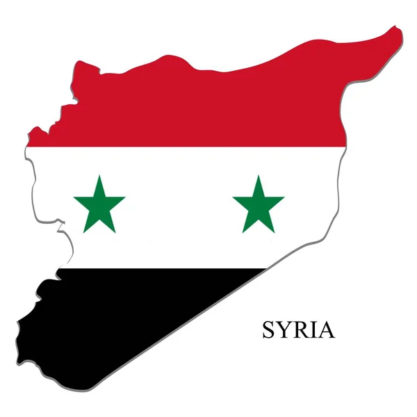 シリア地図ベクトル図 世界経済 有名な国 中東だ 西アジア — ストックベクタ