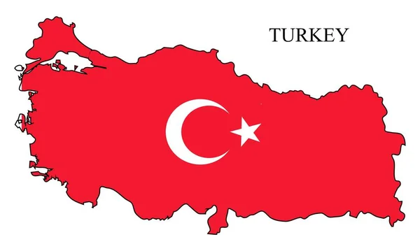 Törökország Térkép Vektor Illusztráció Globális Gazdaság Híres Ország Nyugat Ázsia — Stock Vector
